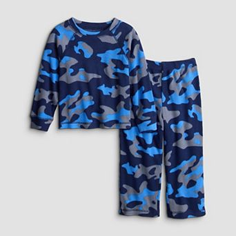 Toddler Boy Cuddl Duds® 2 pc Waffle Thermal Pajama Top & Pajama Bottoms Set