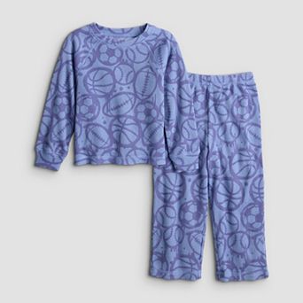 Toddler Boy Cuddl Duds® 2 pc Waffle Thermal Pajama Top & Pajama Bottoms Set