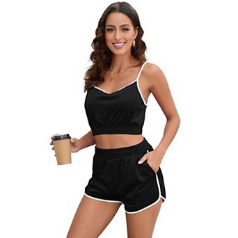 Two Piece Workout Sets For Women Tank Top Matching High Waist Shorts Gym Yoga Active Wear Outfits