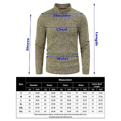Men's Knit Fleeced Sweatshirts Henley Neck Tops Winter Thermal Sweat Shirts Button Mens Pullovers