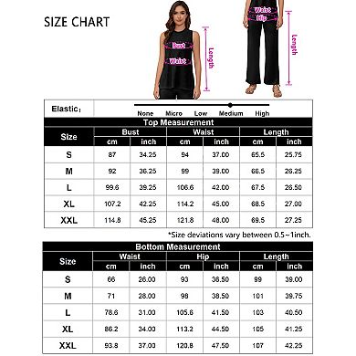 Women's Sleeveless Split Top Paired Long Pants and a Casual Suit with a GrooveStrip