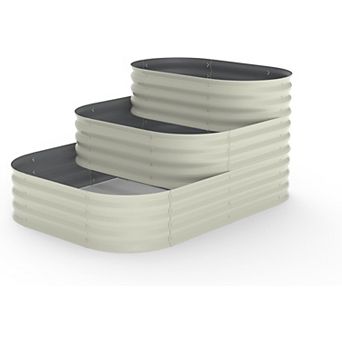 Galvanized Metal Raised Garden Bed Kit,Outdoor Modular Planter Box,3 in Open-Base Design,61x42x31in