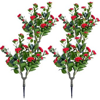 4x Artificial Flowers for Outdoors, Faux Outdoor Plants Fake Plants Topiary Balls Artificial Outdoor