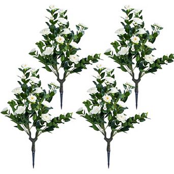 4x Artificial Flowers for Outdoors, Faux Outdoor Plants Fake Plants Topiary Balls Artificial Outdoor