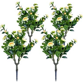 4x Artificial Flowers for Outdoors, Faux Outdoor Plants Fake Plants Topiary Balls Artificial Outdoor