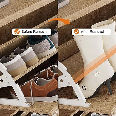 Shoe Cabinet with Flip Drawer,Hidden Wooden Freestanding Shoe Storage Cabinet,Adjustable Shelf