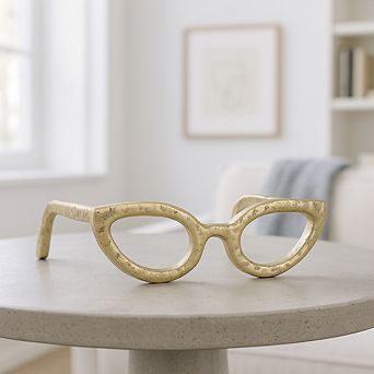 Abstract Metal Aluminum Eyeglasses Sculpture - Decorative Object Sculptural for Home Decor