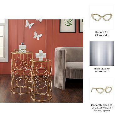 Abstract Metal Aluminum Eyeglasses Sculpture - Decorative Object Sculptural for Home Decor