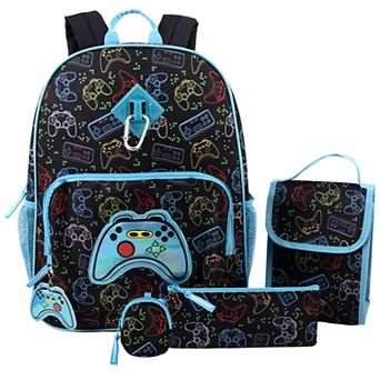 Kids Allover Print Backpack 6 pc Set