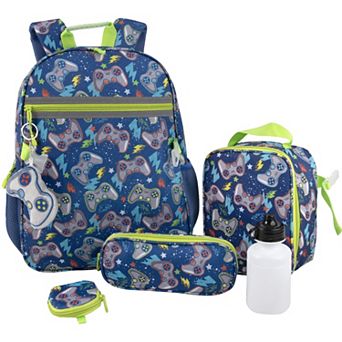 Kids Allover Print Backpack 6 pc Set