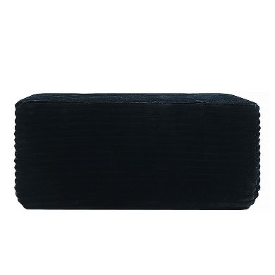 Plush Upholstered Ottoman Fabric Cube Foot Stool