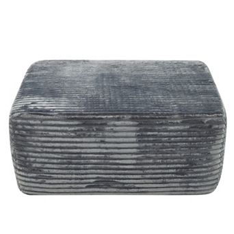 Plush Upholstered Ottoman Fabric Cube Foot Stool
