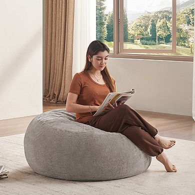 4FT Memory Foam Bean Bag Chair with Removable Flannel Cover