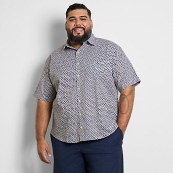 Big & Tall Van Heusen Everyday Defense Stainshield Short Sleeve Button-Down Shirt