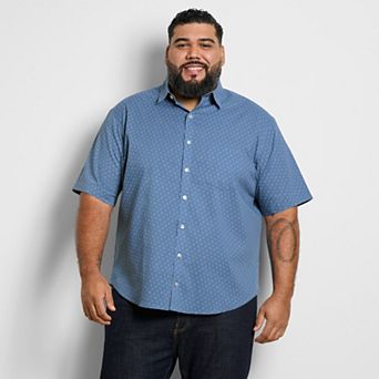 Big & Tall Van Heusen Everyday Defense Stainshield Short Sleeve Button-Down Shirt