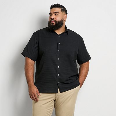 Big & Tall Van Heusen Weekend Solid Camp Shirt, Men's, Size: XL Tall, Black
