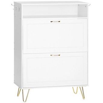 Shoe Cabinet, Shoe Storage Cabinet for Entryway, with 2 Flip Drawers