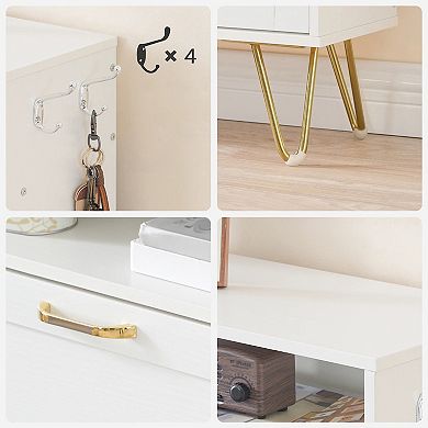 Shoe Cabinet, Shoe Storage Cabinet for Entryway, with 2 Flip Drawers