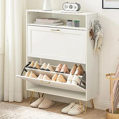 Shoe Cabinet, Shoe Storage Cabinet for Entryway, with 2 Flip Drawers