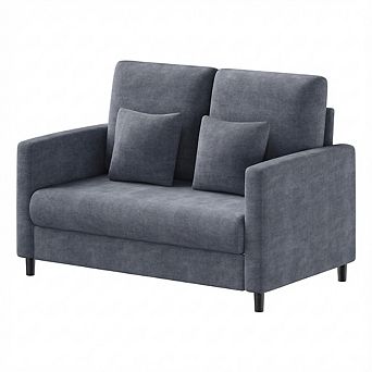 IDEALHOUSE 52 in Teddy Fabric Loveseat Sofa