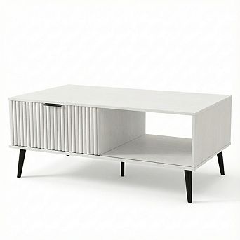 IDEALHOUSE 2 tier Coffee Table with Sliding Door