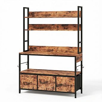 IDEALHOUSE 5 tier Kitchen Bakers Rack with Drawers