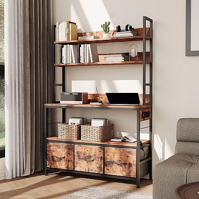 IDEALHOUSE 5 Tier Kitchen Bakers Rack with Drawers