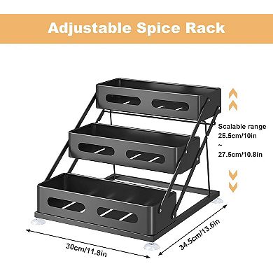 IDEALHOUSE 3-Layer Adjustable Height Spice Rack
