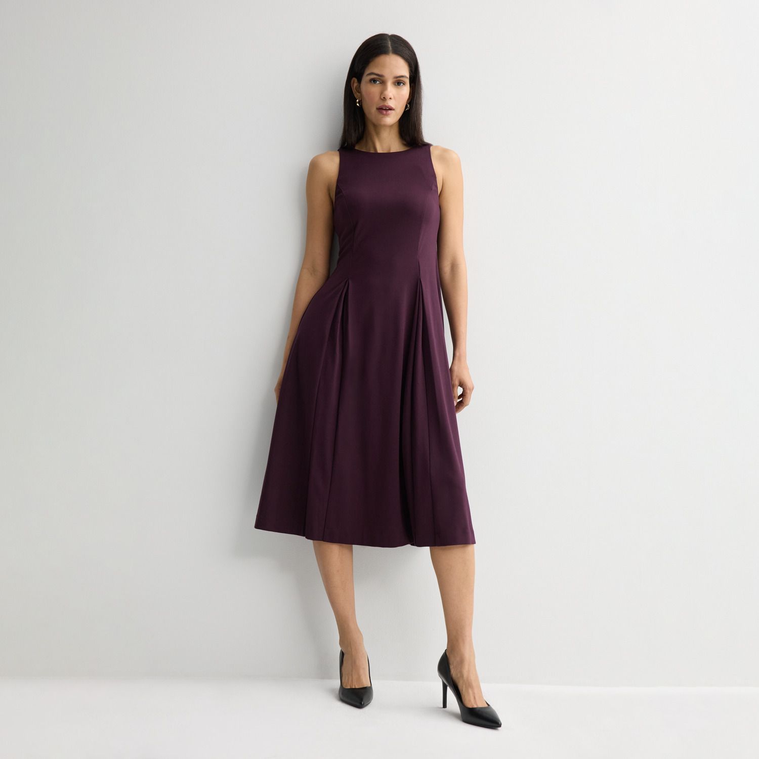 Женское платье Nine West Fit & Flare Midi, цвет: Полуночный виноградный