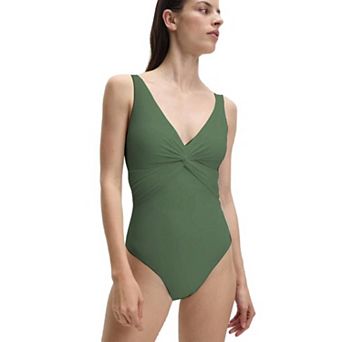 Women One Piece Swimsuits Tummy Control High Waisted Bathing Wrap Twist Swimsuit