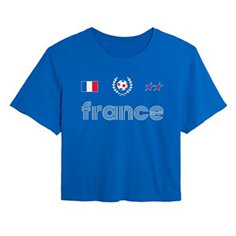 Juniors' France Soccer Jersey Cropped Tee