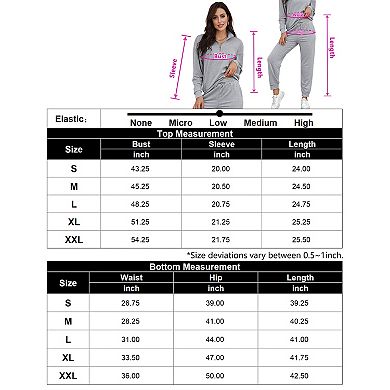 Women's 2 Piece Set Pullover Zip Up Sweatshirt Jogger Sweatpants Tracksuit Casual Outfit with Pocket