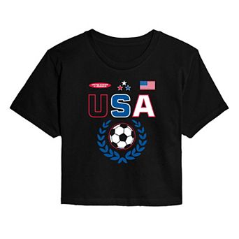 Juniors' USA Soccer Graphic Cropped Tee