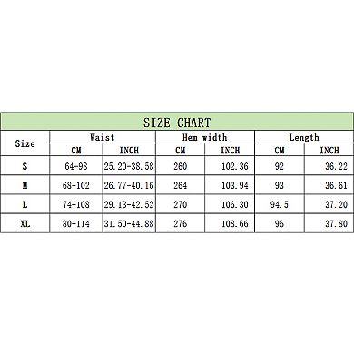 Women's Casual Smocked Midi Skirt Elastic High Waist Boho Ruffle Flowy Drawstring A Line Long Skirt