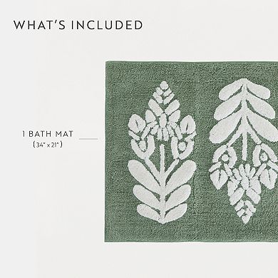 Home Collection Floral Patterned Bathroom Mat