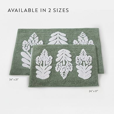 Home Collection Floral Patterned Bathroom Mat