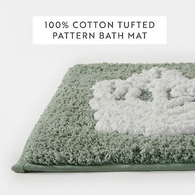 Home Collection Floral Patterned Bathroom Mat