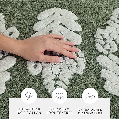 Home Collection Floral Patterned Bathroom Mat