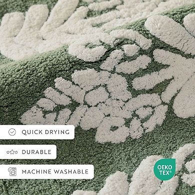 Home Collection Floral Patterned Bathroom Mat