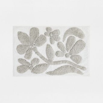 Home Collection Floral Patterned Bathroom Mat