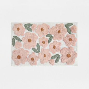Home Collection Floral Patterned Bathroom Mat