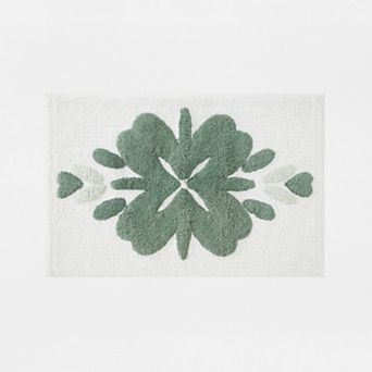 Home Collection Floral Patterned Bathroom Mat