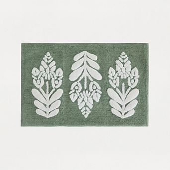 Home Collection Floral Patterned Bathroom Mat