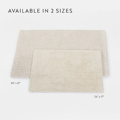 Home Collection Cotton Reversible Solid Bath Mat