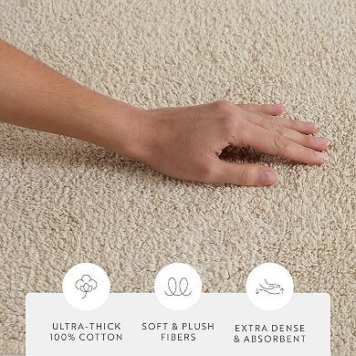 Home Collection Cotton Reversible Solid Bath Mat