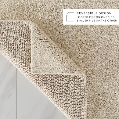 Home Collection Cotton Reversible Solid Bath Mat