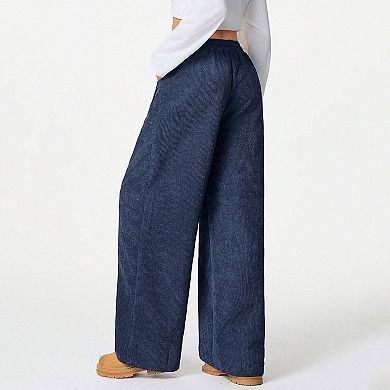 Women's Drawstring High Waisted Sweatpants Wide Leg Split Baggy Workout Trousers Pants