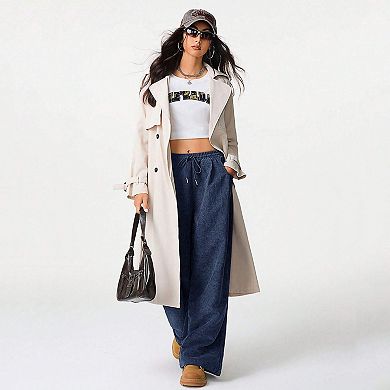 Women's Drawstring High Waisted Sweatpants Wide Leg Split Baggy Workout Trousers Pants
