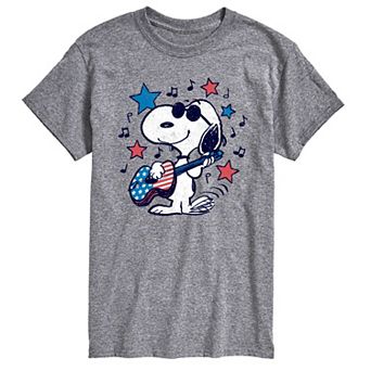 Big & Tall Peanuts Joe Cool Americana Guitar Graphic Tee