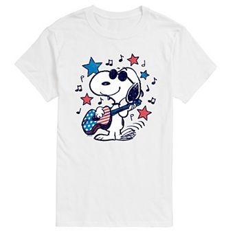 Big & Tall Peanuts Joe Cool Americana Guitar Graphic Tee